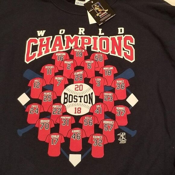 Red Sox Tshirt World Series Champions 2018 MLB Long Sleeve Mens XL Blue - Picture 2 of 5